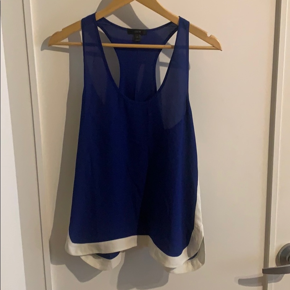 Jcrew blue and white tank top size s